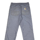 CARHARTT Mens Cotton Blend Blue Regular Straight Trousers W30 L30 Workwear Zip