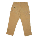 DICKIES Mens Regular Fit Beige Workwear Cotton Blend Jeans W34 L28 Durable Zip