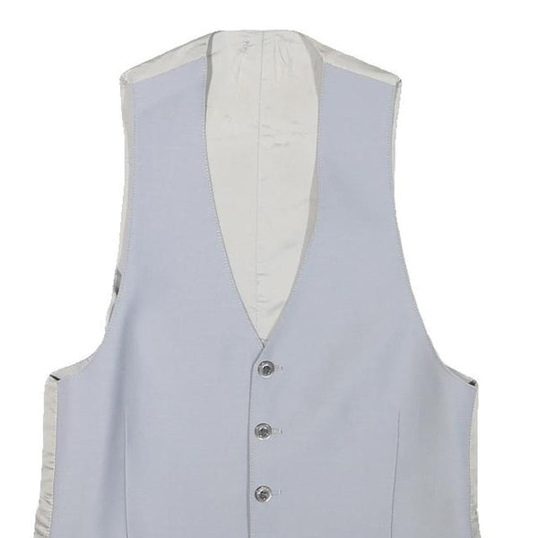 Mens Light Blue Wool Blend Button Jacket XS Formal Waistcoat Classic Style