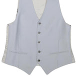 Mens Light Blue Wool Blend Button Jacket XS Formal Waistcoat Classic Style