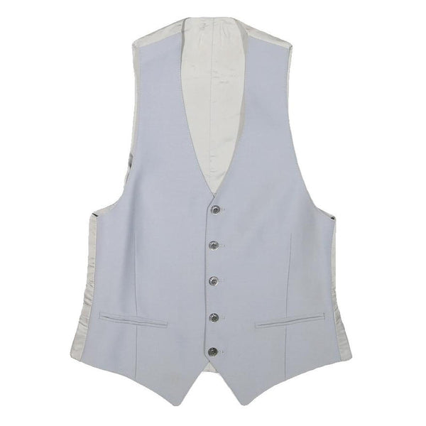 Mens Light Blue Wool Blend Button Jacket XS Formal Waistcoat Classic Style