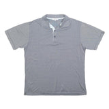 CALVIN KLEIN Mens Grey Stripe Short Sleeve Polo Shirt S Polyester Comfortable