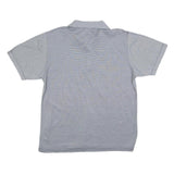 CALVIN KLEIN Mens Grey Stripe Short Sleeve Polo Shirt S Polyester Comfortable