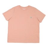 CARHARTT Womens Pink T-Shirt 2XL Short Sleeve Crew Neck Pocket Logo Cotton Blend