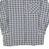 CONDOR Mens Blue Green Check Shirt L Cotton Blend Casual Long Sleeve