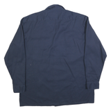 DICKIES Mens Navy Blue Cotton Blend Work Shirt Long Sleeve L Heavy Duty
