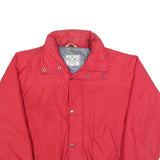 SEARS Mens Red Outdoor Jacket M Polyester Blend Woven Plain Zip Relaxed Fit
