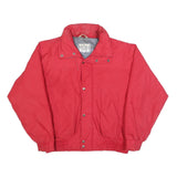 SEARS Mens Red Outdoor Jacket M Polyester Blend Woven Plain Zip Relaxed Fit