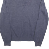 CALVIN KLEIN Mens Blue Plain Pullover Round Neck Basic Knit L Jumper Cotton