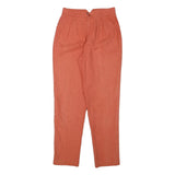 MARIES Womens Linen Blend Slim Coral Trousers W26 L28 Stylish Zip Closure