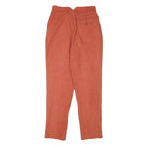 MARIES Womens Linen Blend Slim Coral Trousers W26 L28 Stylish Zip Closure