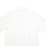 ANGELO LITRICO Mens White Cotton Blend Shirt M Short Sleeve Casual Summer