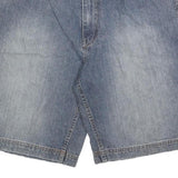 REUNION Mens Denim Blue Casual Shorts L W36 Cotton Blend Relaxed Fit