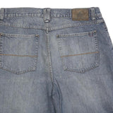 REUNION Mens Denim Blue Casual Shorts L W36 Cotton Blend Relaxed Fit