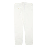 WEEKEND MAX MARA Womens Cotton Blend White Slim Tapered Trousers W32 L27 Stylish