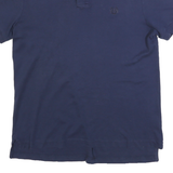 CHAPS Mens Navy Blue Short Sleeve Plain M Cotton Blend Polo Shirt Custom Fit