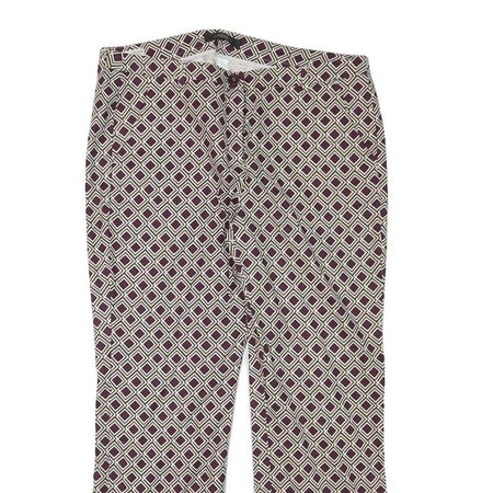 WEEKEND MAX MARA Womens Cotton Blend Purple & Cream Regular Straight Trousers