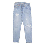LEVI'S 501S Womens Jeans Blue Slim Skinny Denim Light W27 L28 Distressed Style