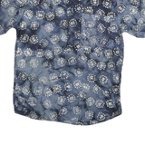 JOCKEY Mens Blue Pattern Geometric Cotton Short Sleeve Shirt L Casual Summer