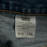 501 Levis Jeans - 32W 33L Blue Cotton