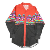 MICKEY & CO Mens Red & Black Cotton Blend Shirt M Vintage Cartoon Long Sleeve