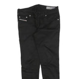DIESEL Womens Cotton Blend Black Slim Skinny Trousers W32 L26 Zip Closure