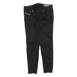 DIESEL Womens Cotton Blend Black Slim Skinny Trousers W32 L26 Zip Closure