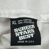 Screen Stars Graphic T-Shirt - XL White Cotton Blend