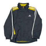 Age 5 Adidas Striped Windbreaker - XS Yellow Polyester