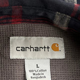 Carhartt Checked Flannel Shirt - Large Navy Cotton