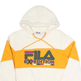FILA Womens Cream & Yellow Expedition Hoodie S Casual Cotton Blend Pullover