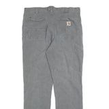 CARHARTT Mens Cotton Blend Grey Relaxed Straight Trousers W36 L34 Workwear