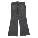 FADED GLORY Womens Jeans Black Regular Flared Denim W30 L30 Embroidered Pocket