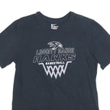 NIKE Mens Black Liberty Ranch Hawks Basketball Graphic T-Shirt M Crew Neck Short