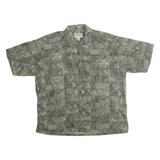 COOKE STREET Mens Green Cotton Casual Shirt XL Printed Relaxed Fit Hawaiian