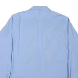 CHRISTIAN DIOR Mens Blue Plain Cotton Blend Shirt L Classic Button Pocket
