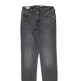 LEVI'S Womens Jeans Black Slim Skinny Denim Medium W25 L31 Distressed Hem