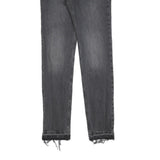 LEVI'S Womens Jeans Black Slim Skinny Denim Medium W25 L31 Distressed Hem