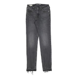 LEVI'S Womens Jeans Black Slim Skinny Denim Medium W25 L31 Distressed Hem