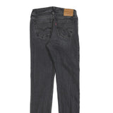 LEVI'S Womens Jeans Black Slim Skinny Denim Medium W25 L31 Distressed Hem