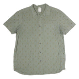 THE NORTH FACE Mens Green & Brown Shirt XL Cotton Casual Summer Short Sleeve
