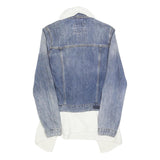 ABERCROMBIE & FITCH Womens Blue Denim & White Cotton Jacket S Button Plain
