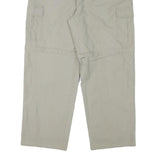 LGO Mens Relaxed Beige Polyester Blend Cargo Trousers W36 L28 Casual Outdoor Zip