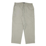 LGO Mens Relaxed Beige Polyester Blend Cargo Trousers W36 L28 Casual Outdoor Zip