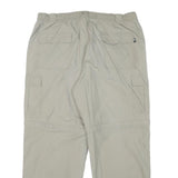 LGO Mens Relaxed Beige Polyester Blend Cargo Trousers W36 L28 Casual Outdoor Zip
