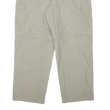 LGO Mens Relaxed Beige Polyester Blend Cargo Trousers W36 L28 Casual Outdoor Zip