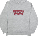 LEVI'S Womens Grey Hoodie S Cotton Blend Sweatshirt Casual Logo Pullover