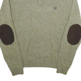 CHAPS Mens Green Jumper Pullover Plain Crew Neck Basic Knit L Stylish Casual