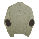 CHAPS Mens Green Jumper Pullover Plain Crew Neck Basic Knit L Stylish Casual