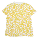 TOMMY HILFIGER Womens White & Yellow Floral Short Sleeve Polo Shirt S Cotton